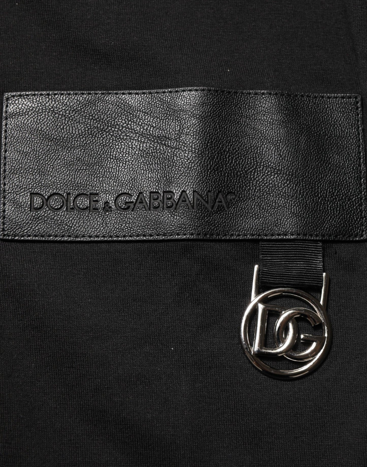 Black Cotton Logo Plaque Crew Neck T-shirt