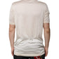 Off White Silk Henley Short Sleeves T-shirt