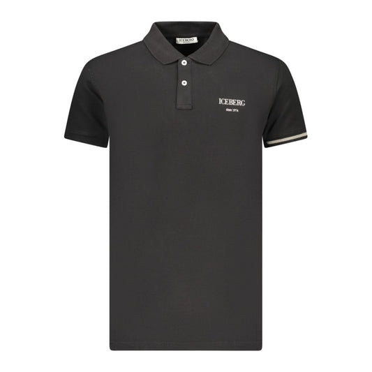Black Cotton Men Polo Shirt