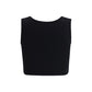 Black Cotton Sleeveles T-Shirt