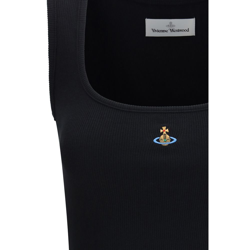 Black Cotton Sleeveles T-Shirt