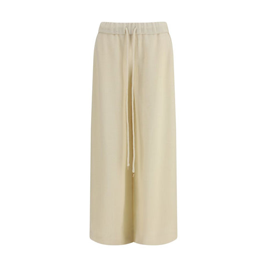 Beige Alpaca Vicugna Pacos Casual Pants