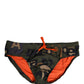 Multicolor Camouflage High Swim Brief Swimwear