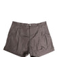 Brown Nylon Stretch Men Swim Shorts Swimwear