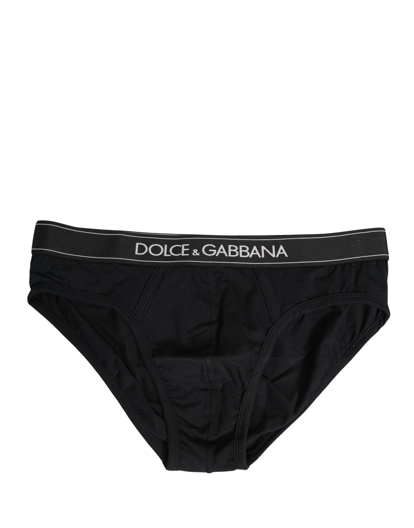 Black Cotton Logo Waistband Midi Brief Underwear