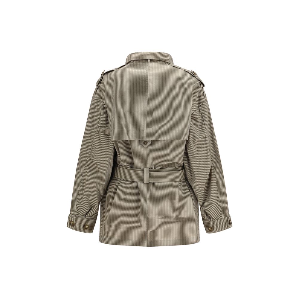 Bicolor Cotton Trench Coat