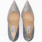 Silver Coarse Glitter Degrade Agnes Pumps