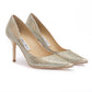 Gold Glitter Fabric Agnes Pumps