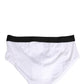 White Black Logo Waistband Men Brief Underwear