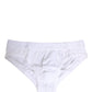White Logo Waistband Cotton Men Brief Underwear