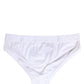 White Logo Waistband Cotton Men Brief Underwear