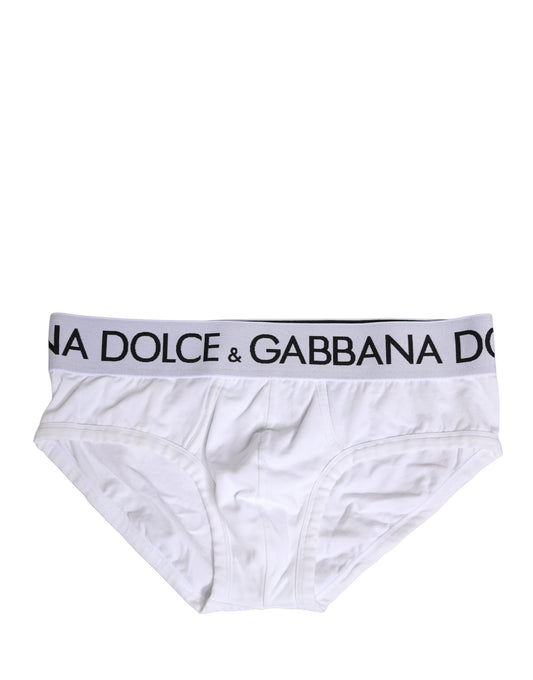 White Cotton Stretch Regular Brief Underwear