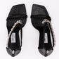 Black Leather Verity 100 Sandals