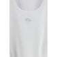 White Cotton Sleeveles T-Shirt