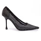 Black Mesh Satin Crystal Ixia 95 Pumps