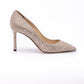 Honey Gold Shimmer Suede Crystals Romy 85 pumps