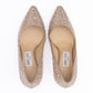 Honey Gold Shimmer Suede Crystals Romy 85 pumps