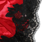 Red Silk Satin Lace Trim Pajama Shorts Sleepwear