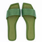 Green Satin Crystal Clovis Flat