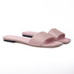 Pink Satin Crystal Clovis Flat
