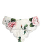 White Silk Floral Lace Trim Panty Brief Underwear
