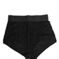 Black Cotton DG Logo High Waist Girdle Underwear