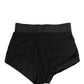 Black Cotton DG Logo High Waist Girdle Underwear