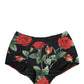 Black Rose Print High Waisted Girdle Underwear