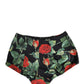 Black Rose Print High Waisted Girdle Underwear