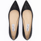 Black Coarse Glitter Fabric Alina Ballet Flat