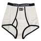 White Cotton Logo Waistband Culotte  Underwear
