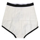 White Cotton Logo Waistband Culotte  Underwear