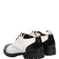 Black White Leather Derby Shoes