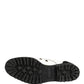 Black White Leather Derby Shoes