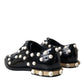 Black Leather Faux Pearl Dress Brogue Shoes