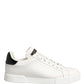 White Black Portofino Leather Sneakers Shoes