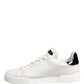 White Black Portofino Leather Sneakers Shoes