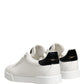 White Black Portofino Leather Sneakers Shoes