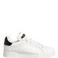 White Black Portofino Leather Sneakers Shoes
