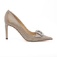 Taupe Grey Patent Leather Chery 85 Pumps