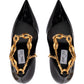 Black Patent Leather Diamond Talura 100 Pumps