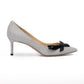 Silver Fine Glitter Fabric Romy 60 Pumps