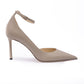 Taupe Grey Calf Leather Leona 85 Pumps