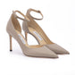 Taupe Grey Calf Leather Leona 85 Pumps