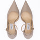 Taupe Grey Calf Leather Leona 85 Pumps