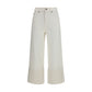 White Cotton Straight-Leg Jeans