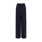 Blue Viscose Casual Pants