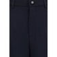 Blue Viscose Casual Pants