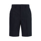 Black Cotton Bermuda Shorts