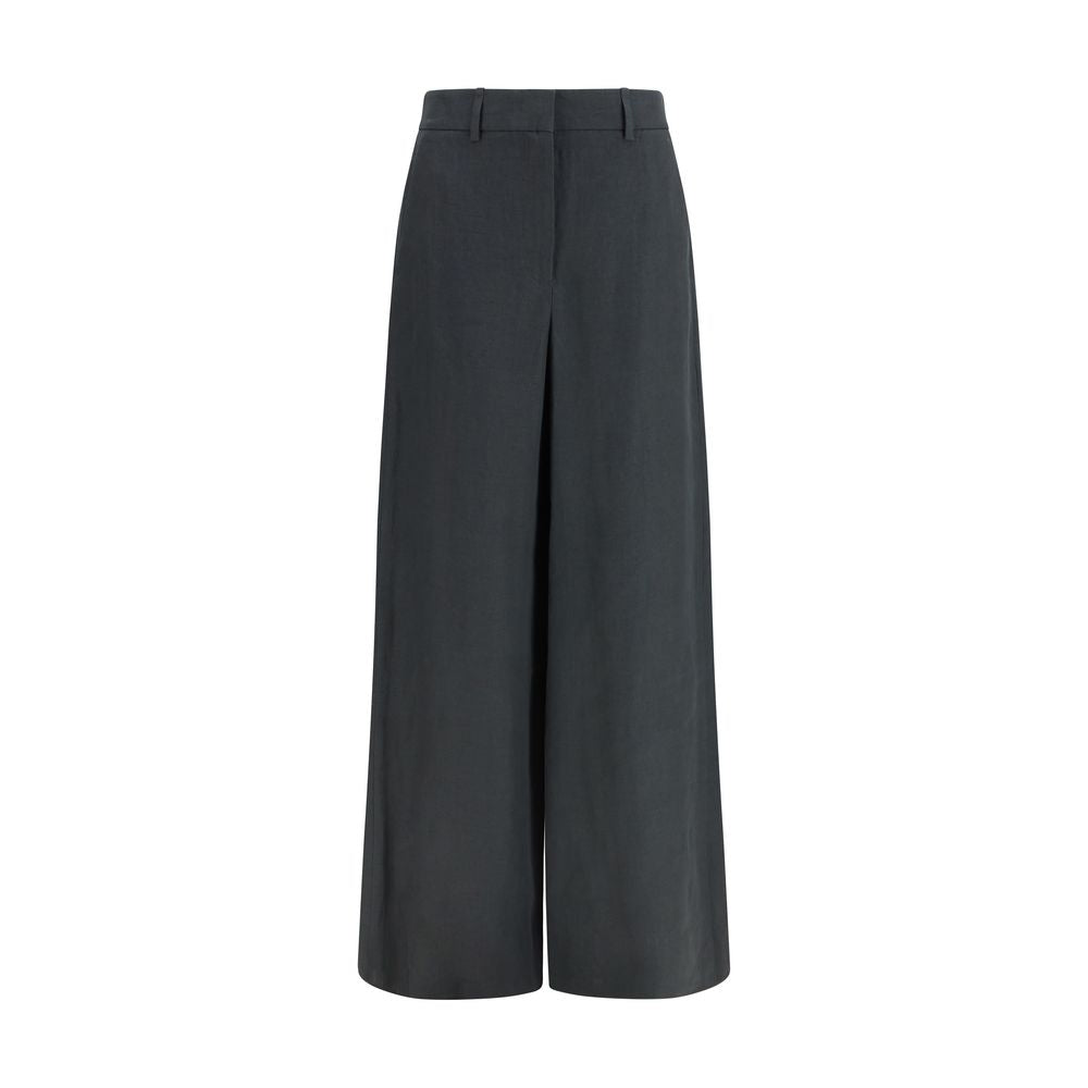 Gray Linen Casual Pants